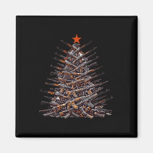 Guns Christmas Tree Funny Xmas 2024 Gifts For Gun  Magnet