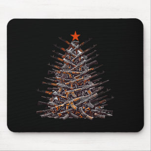 Guns Christmas Tree Funny Xmas 2024 Gifts For Gun Mouse Mat