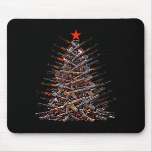 Guns Christmas Tree Funny Xmas 2025 For Gun Lover  Mouse Mat