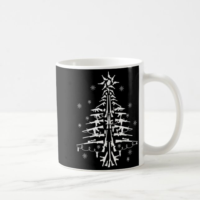 Guns Christmas Tree Xmas For Men Military  Coffee Mug (Right)
