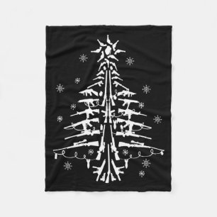 Guns Christmas Tree Xmas For Men Military  Fleece Blanket