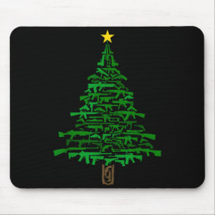 Guns Christmas Tree - Xmas Gift For Guns Lover  Mouse Mat
