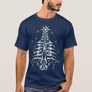 Guns Christmas Tree Xmas Gifts For Men Military T-Shirt