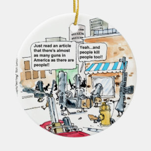 Guns Don't Kill Funny Gifts, Tees & Cards Ceramic Tree Decoration