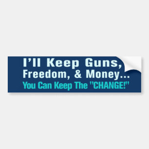 Guns, Freedom, and Money Anti Obama Bumper Sticker