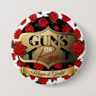 Guns or Roses Gender Reveal Baby Shower 7.5 Cm Round Badge
