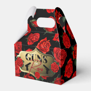 Guns or Roses Gender Reveal Baby Shower Black Favour Box