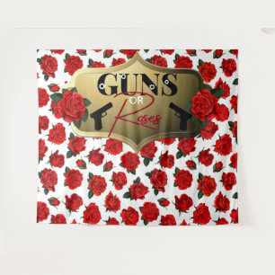 Guns or Roses Gender Reveal Baby Shower Tapestry