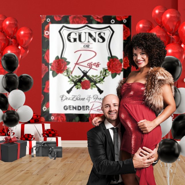 Guns or Roses Gender Reveal Baby Shower Tapestry (Creator Uploaded)