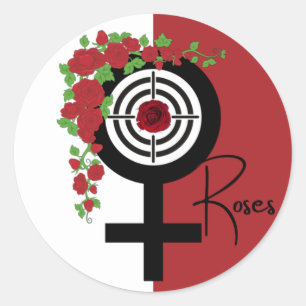 Guns or Roses Gender Reveal Baby Shower  Team Rose Classic Round Sticker