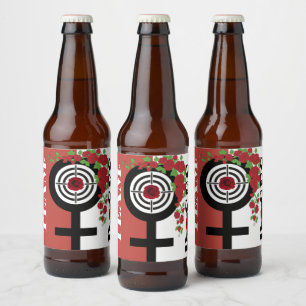 Guns or Roses Gender Reveal Baby Shower Team Roses Beer Bottle Label