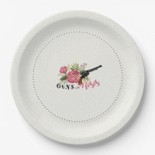 Guns or Roses Gender Reveal Decorative Plate