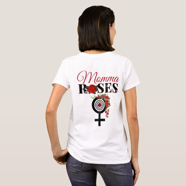 Guns or Roses Gender Reveal Mummy Roses T-Shirt (Back Full)