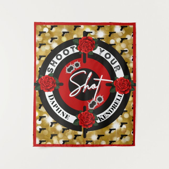 Guns or Roses Gender Reveal | Shoot your Shot Tapestry (Front)