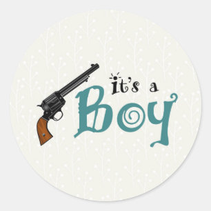 Guns or Roses Gender Reveal Sticker It's a Boy