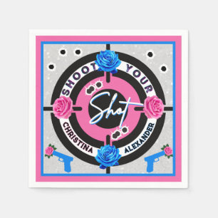 Guns or Roses Pink & Blue   Gender Reveal    Napkin