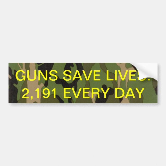guns save lives bumper sticker (Front)