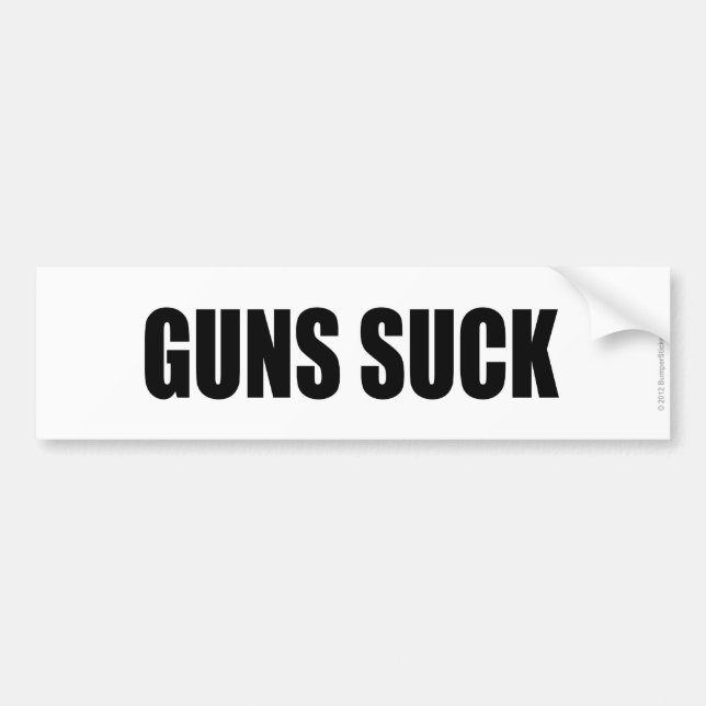 GUNS SUCK anti-gun bumper sticker (Front)