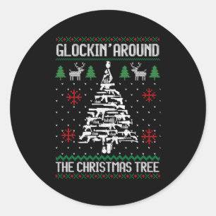 Guns Ugly Chrismas For Gun Classic Round Sticker