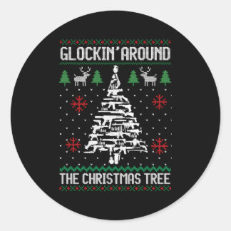 Guns Ugly Chrismas For Gun Classic Round Sticker