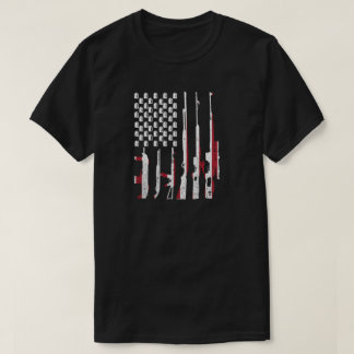 Guns Us Flag - Patriotic American Celebration July T-Shirt