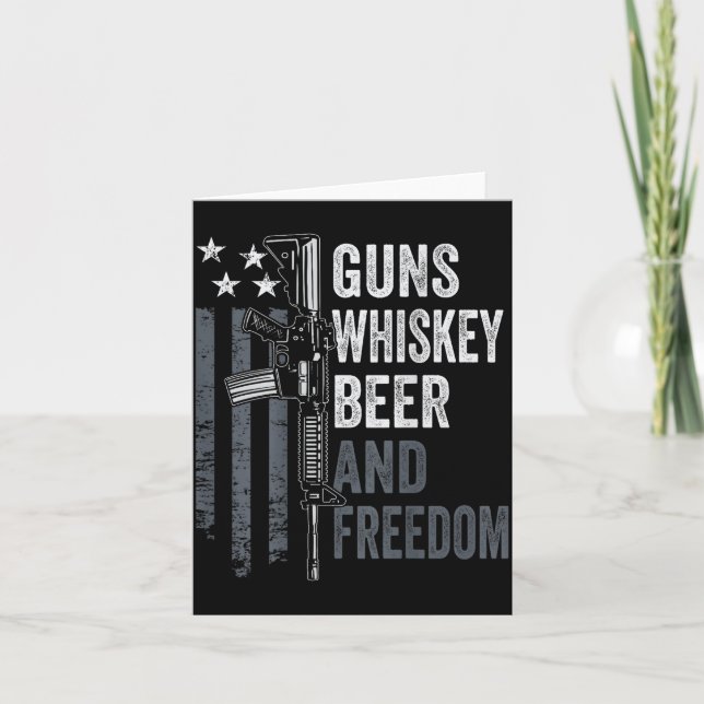 Guns Whisky Beer And Dom - Funny Drinking Gun (on  Card (Front)