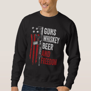 Guns Whisky Beer And Freedom   Drinking Ar15 Gun Sweatshirt