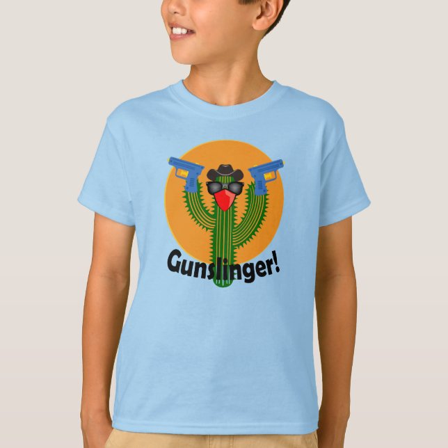 Gunslinger Cactus Design - Kids' Basic T-Shirt (Front)