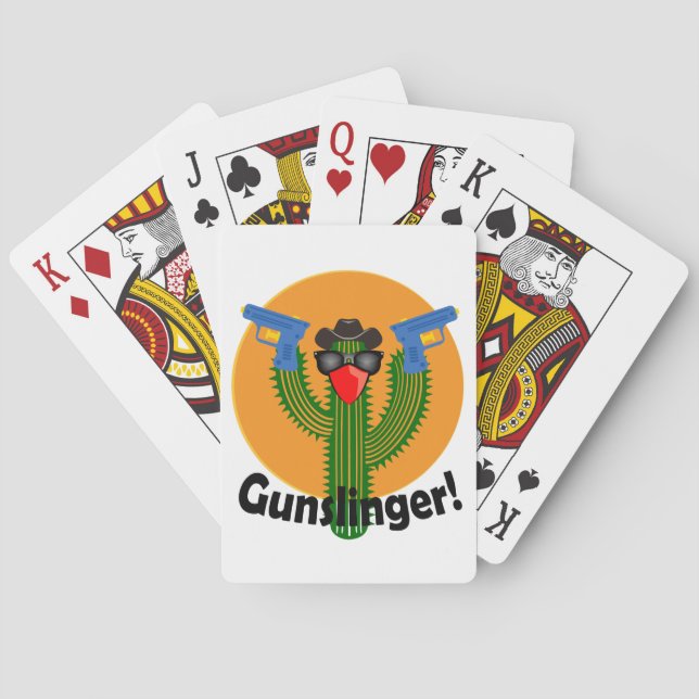 Gunslinger Cactus Design -Playing Cards, Standard Playing Cards (Back)