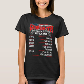 Gunsmith Hourly Rate USA Flag Gunsmithing Gun Repa T-Shirt
