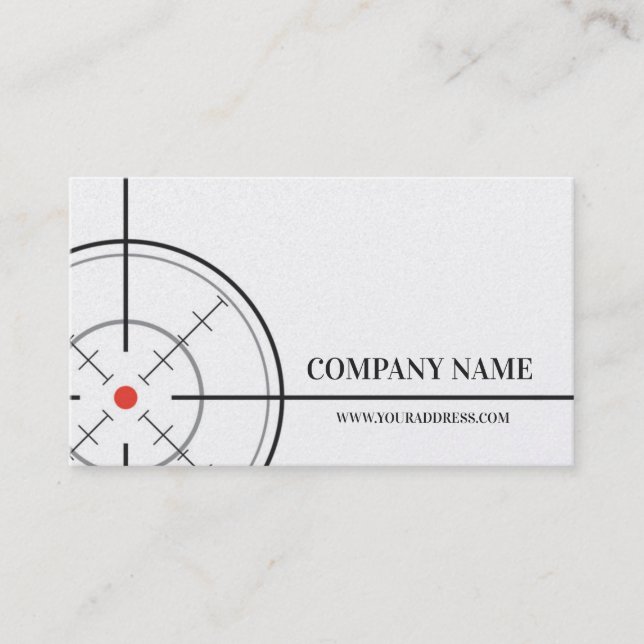 Gunsmith Shop Target White Business Card (Front)