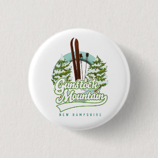 Gunstock Mountain New Hampshire ski poster 3 Cm Round Badge