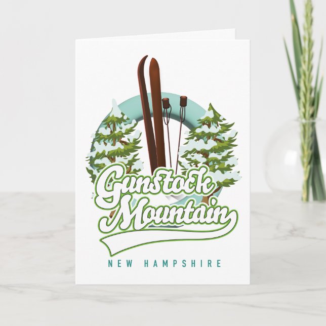 Gunstock Mountain New Hampshire ski poster Holiday Card (Front)