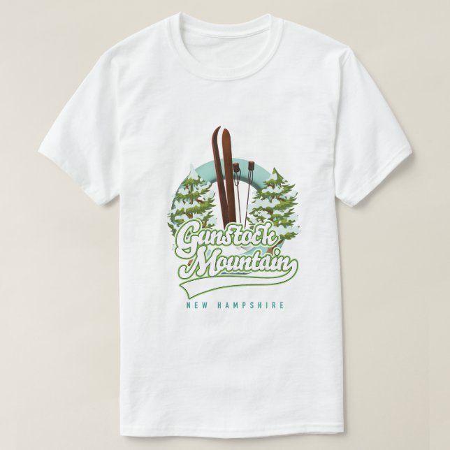 Gunstock Mountain New Hampshire ski poster T-Shirt (Design Front)