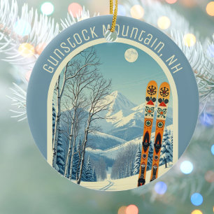 Gunstock Mountain New Hampshire ski souvenir  Ceramic Tree Decoration