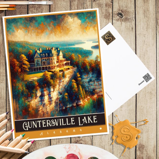 Guntersville Lake, Alabama | Vintage Painting Postcard (Creator Uploaded)