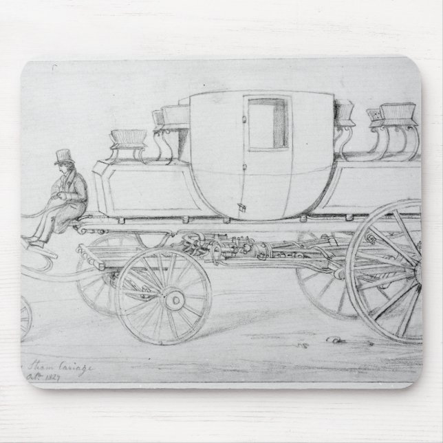 Gurney's Steam Carriage, 1827 Mouse Mat (Front)