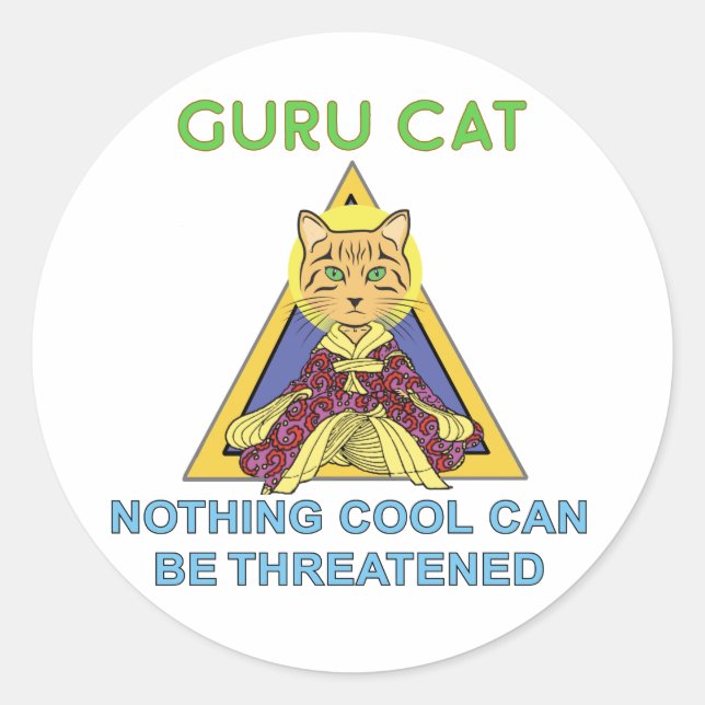 Guru Cat Nothing Cool stickers (Front)