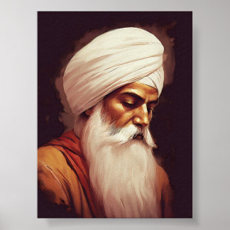 Gurū Nānak Profile Portrait - Sikh Poster