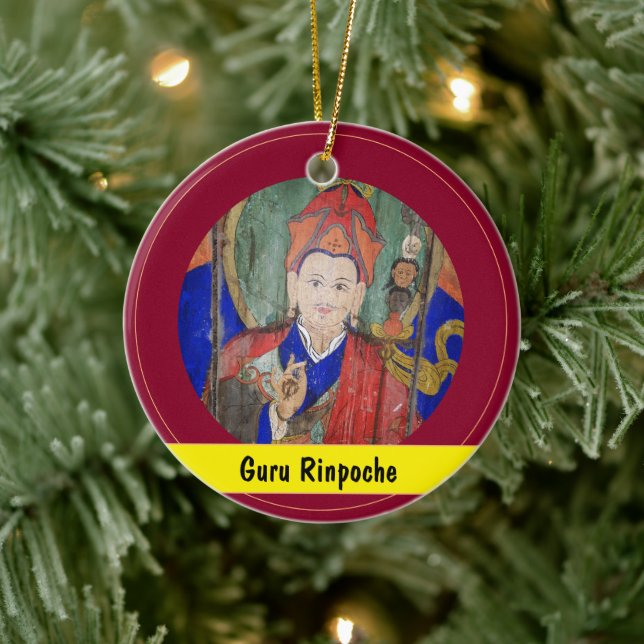 Guru Rinpoche, Padmasambhava Buddha / Nepal Ceramic Tree Decoration (Tree)