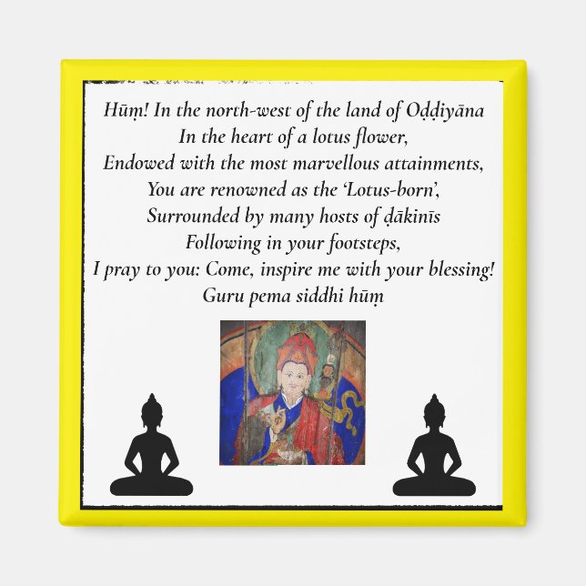 Guru Rinpoche & Seven Line Prayer /Padmasambhava Magnet (Front)