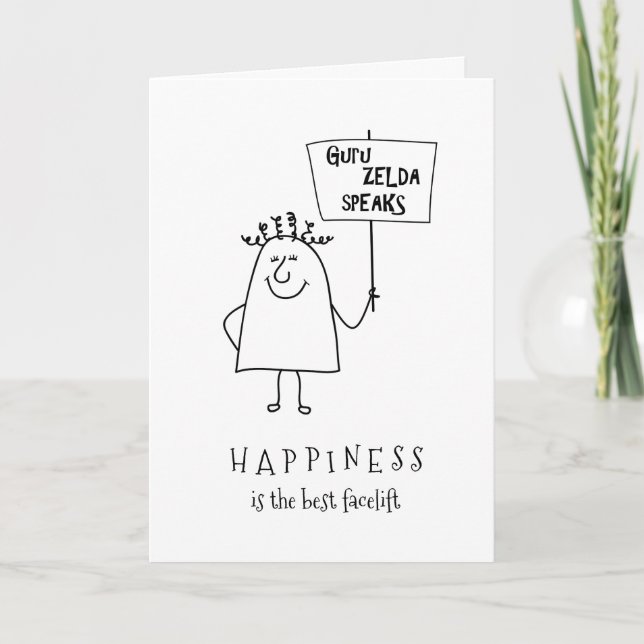 Guru Zelda Add a Name Birthday Happiness Greeting Card (Front)