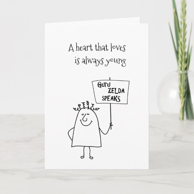 Guru Zelda Speaks Fun Customise It Anniversary Card (Front)