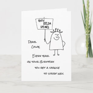 Guru Zelda Speaks Happy New Birthday Year Greeting Holiday Card