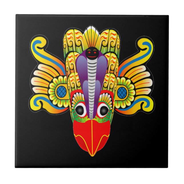 Gurulu raksha  (Sri Lanka garuda devil) design   Tile (Front)