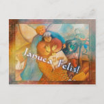 Gurvich Hanukkah Card.jpg Holiday Postcard<br><div class="desc">A Hanukkah card with re-designed image from Uruguayan artist Jose Gurvich. The cover says "Happy Hanukkah" in Spanish.</div>