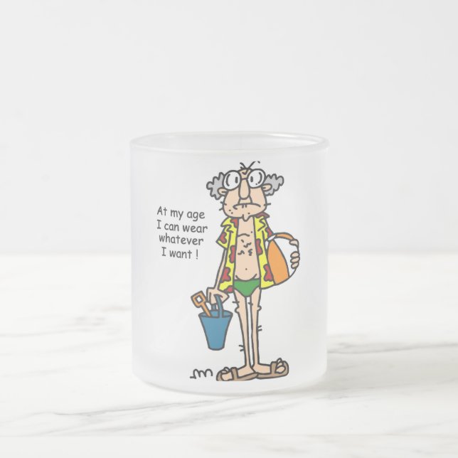 Gus-Age Thing Tshirts and Gifts Frosted Glass Coffee Mug (Center)