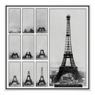 Gustav Eiffel's Tower Under Construction in Paris Poster