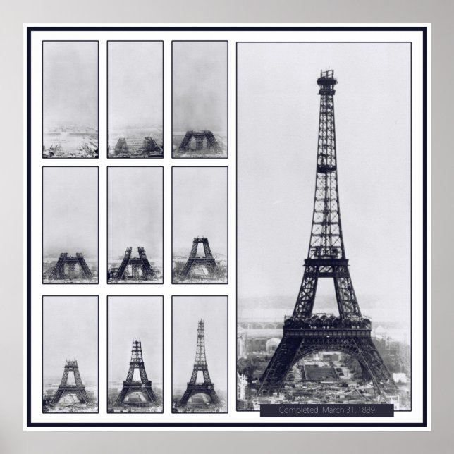 Gustav Eiffel's Tower Under Construction Poster (Front)