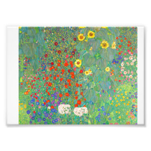 Gustav Klimt 1907,Farm Garden with Sunflowers. Photo Print